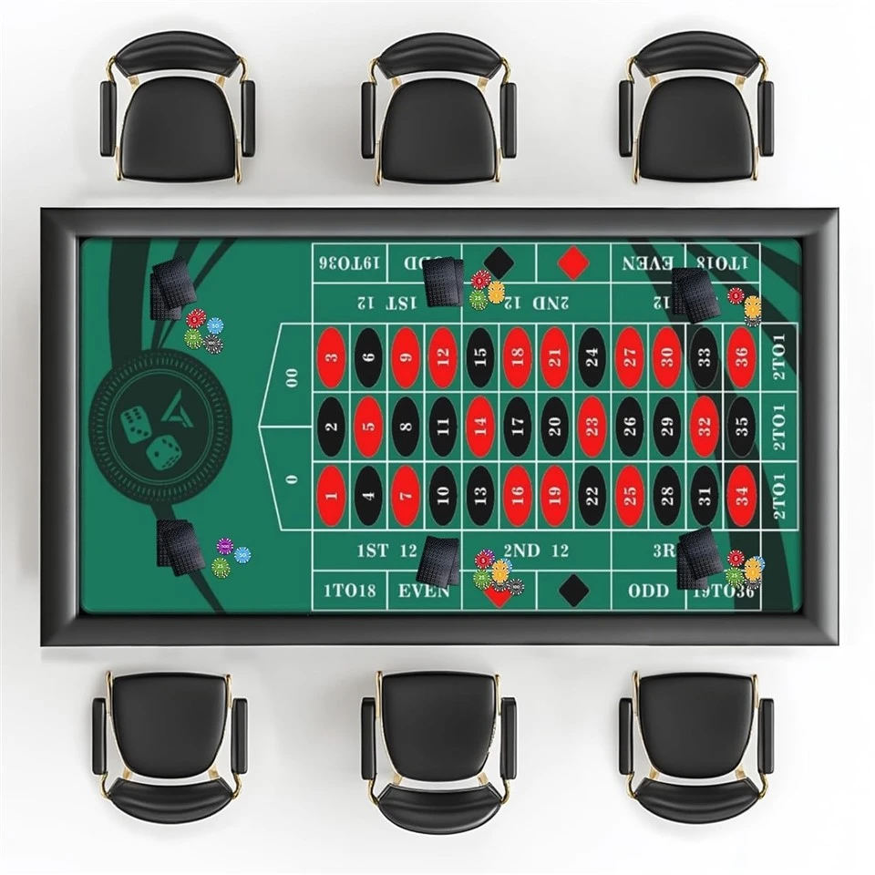 3mm Thick 70×35 Inch Roulette Table Mat Water Resistant Rubber Casino Game Layout Mat suppliers